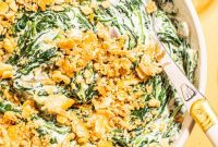 Crispy Topped Creamed Spinach with Crunchy Parmesan Crust