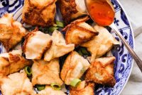 Dairy-Free Crab Rangoons with Sweet & Sour Dipping Sauce