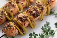 Lemon-Spiced Salmon Skewers with Herb Marinade