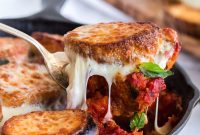 Cheesy Chicken Meatball Casserole with Tomato Basil Sauce