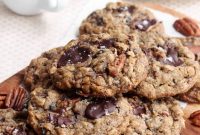 Dark Chocolate Cherry Coffee Oatmeal Cookies Recipe