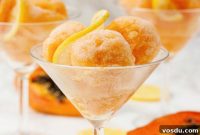 Tropical Papaya and Zesty Lemon Sorbet Recipe