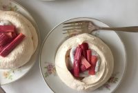 Mini Pavlovas with Rhubarb, Kaffir Lime & Coconut Cream