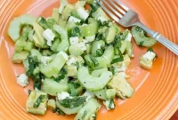 Crunchy Cucumber Avocado Salad with Creamy Lime Dressing