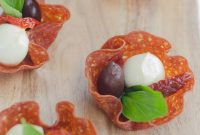 Crispy Baked Salami Cups Filled with Antipasti Vegetables