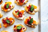 Pomegranate Persimmon Crostini Recipe for Holiday Appetizers