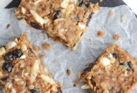 No-Bake Blueberry Almond Oat Bars with White Chocolate Drizzle