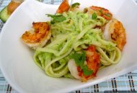 Creamy Avocado Pasta with Garlic Butter Shrimp