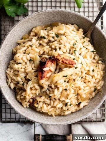 A small bowl full of risotto topped with fresh crab meat.