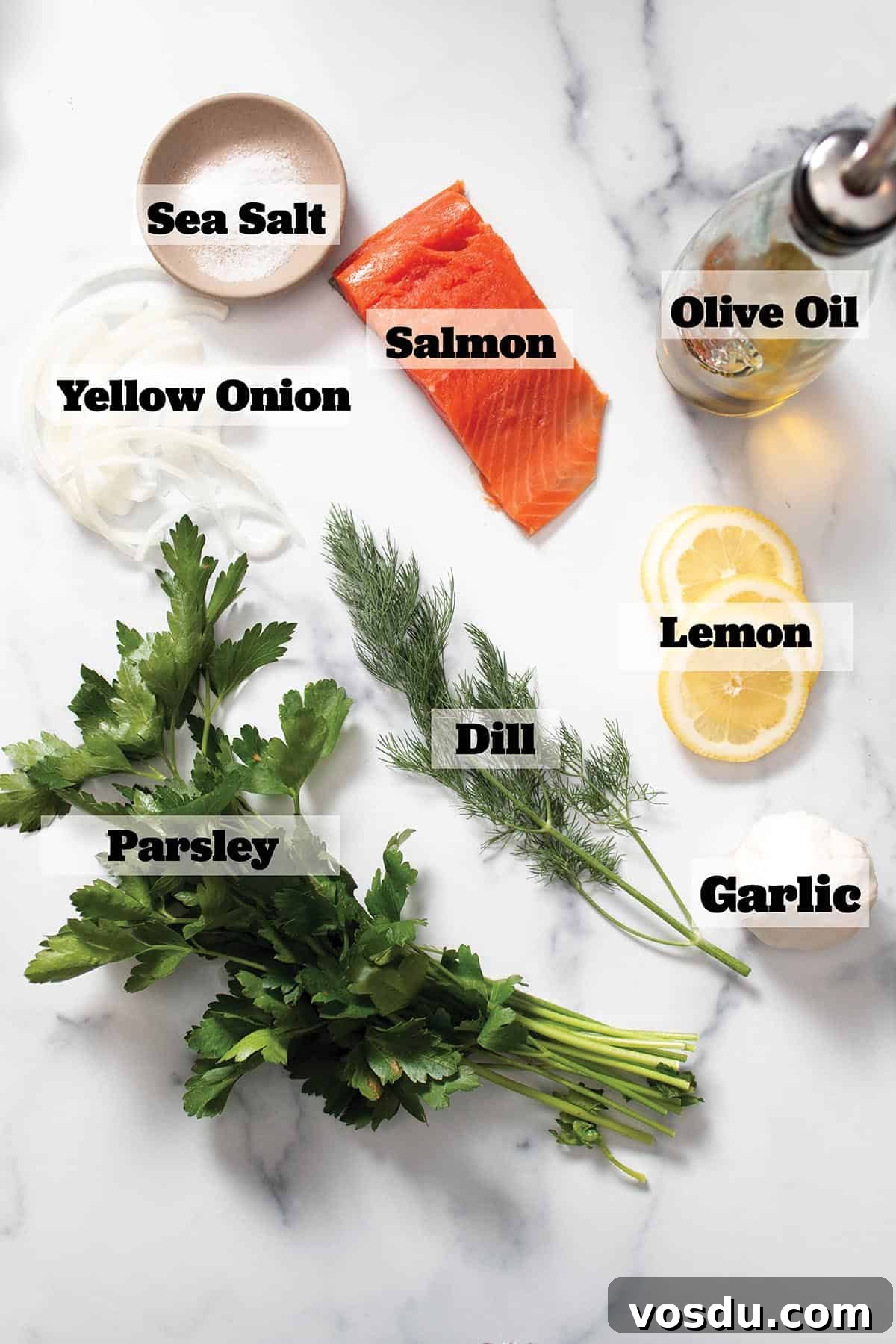 Steamed Salmon with Fresh Herbs and Lemon: Quick Flavorful Recipe 3 Fresh salmon, lemon, dill, parsley, onion, garlic sea salt and olive oil.