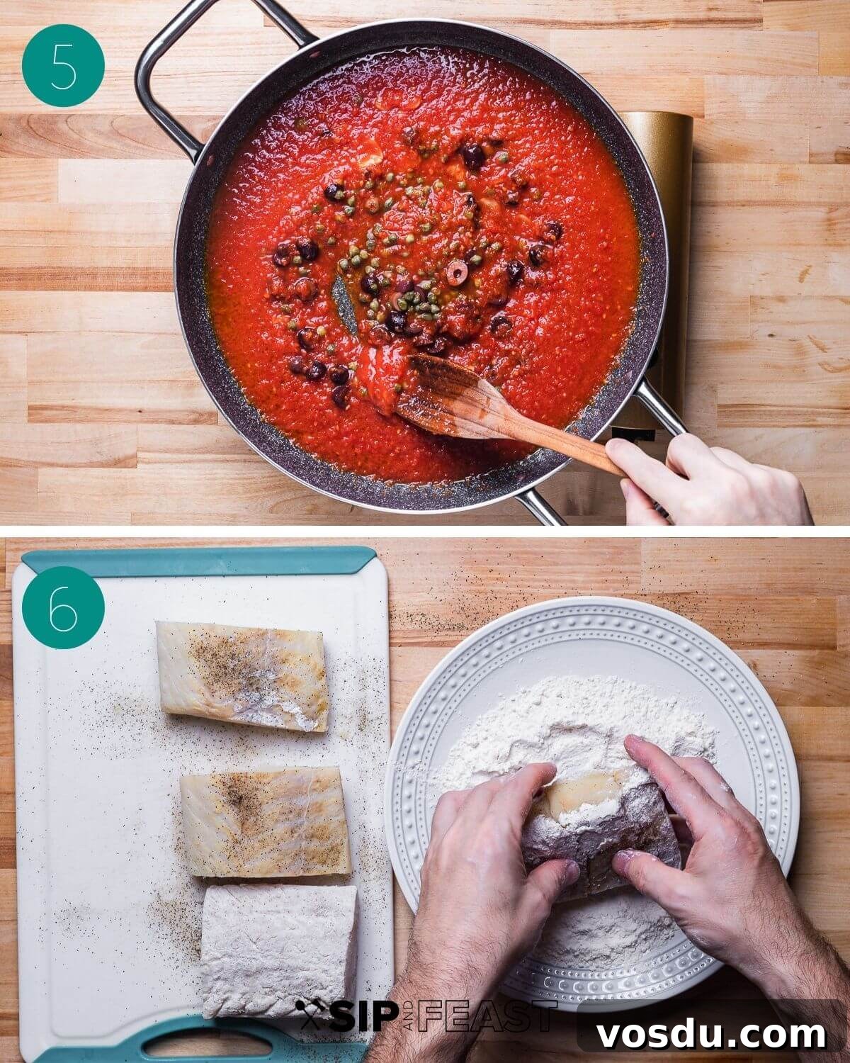Neapolitan-Style Baccalà: Classic Salted Cod Recipe from Naples 6 Recipe process shot collage group number three.