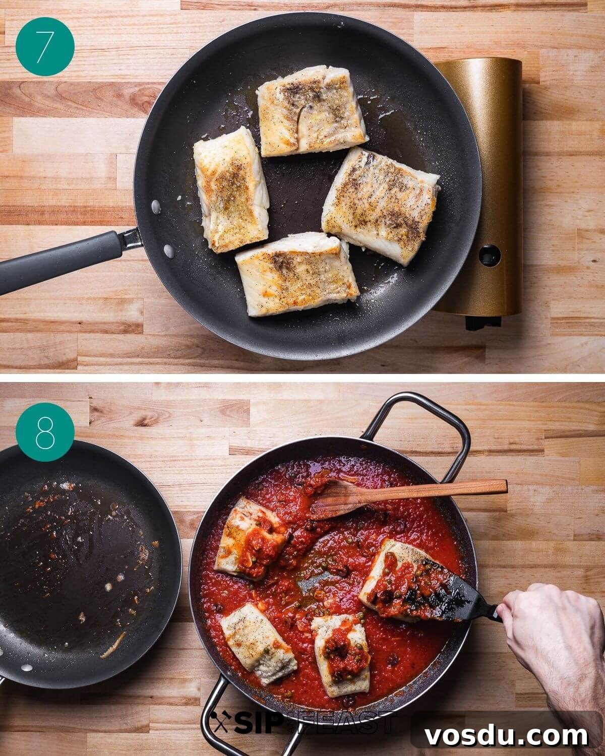 Neapolitan-Style Baccalà: Classic Salted Cod Recipe from Naples 7 Recipe process shot collage group number four.