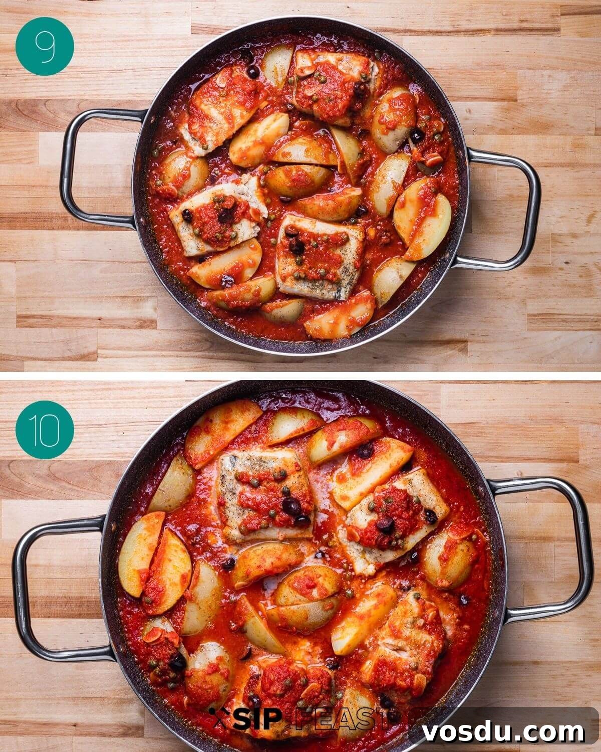 Neapolitan-Style Baccalà: Classic Salted Cod Recipe from Naples 8 Recipe process shot collage group number five.
