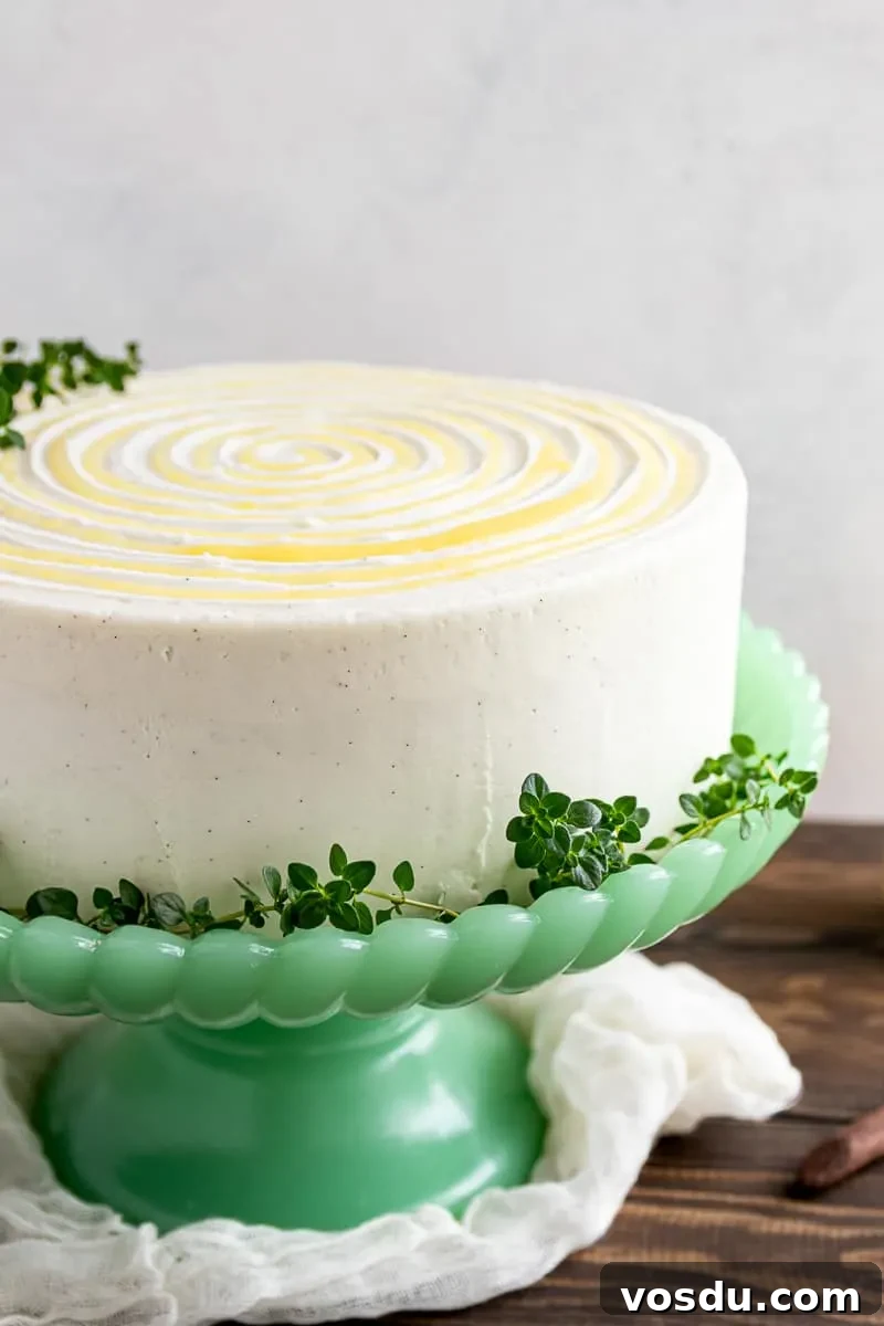 vanilla cream cheese on lemon cake from scratch