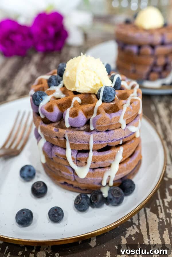 Purple ube waffles