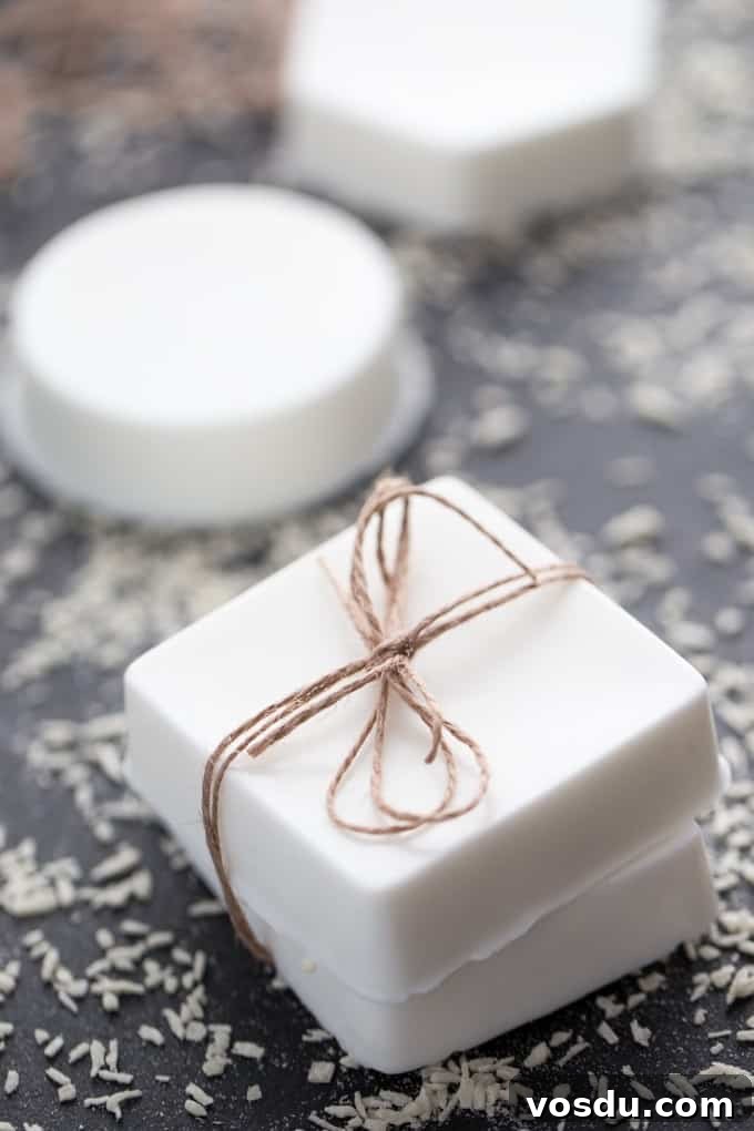 Nourishing Coconut and Shea Butter Soap for Soft Skin 11 Coconut Shea Butter Soap - Making your own soap couldn't be any easier! This Coconut Shea Butter Soap smells heavenly and feels luxurious on your skin.