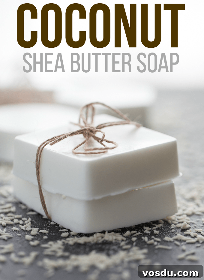 Nourishing Coconut and Shea Butter Soap for Soft Skin 8 Coconut Shea Butter Soap - Making your own soap couldn't be any easier! This Coconut Shea Butter Soap smells heavenly and feels luxurious on your skin.