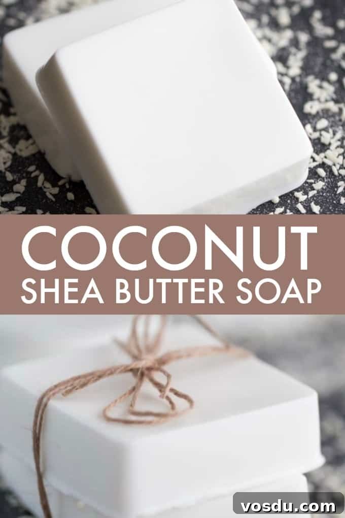 Nourishing Coconut and Shea Butter Soap for Soft Skin 9 Coconut Shea Butter Soap - Making your own soap couldn't be any easier! This Coconut Shea Butter Soap smells heavenly and feels luxurious on your skin.