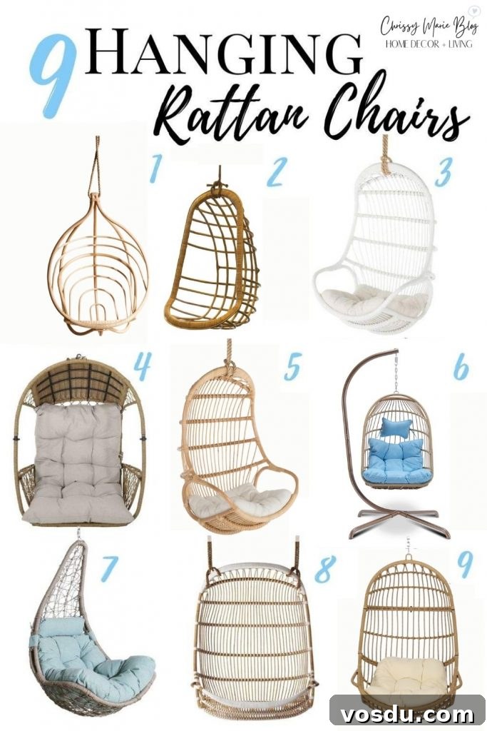 9 Stylish Hanging Rattan Chairs You’ll Love 3 9 different hanging rattan chairs