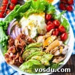 Chicken, Bacon & Avocado Salad with Honey Mustard Vinaigrette 5 Salad with bacon, chicken, avocado and honey mustard vinaigrette