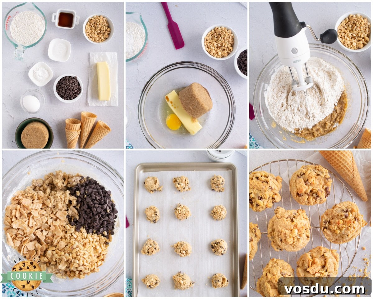 Ice Cream Cone Cookies Recipe: Crispy Cone Cups with Creamy Filling 5 how to make ice cream cone cookies