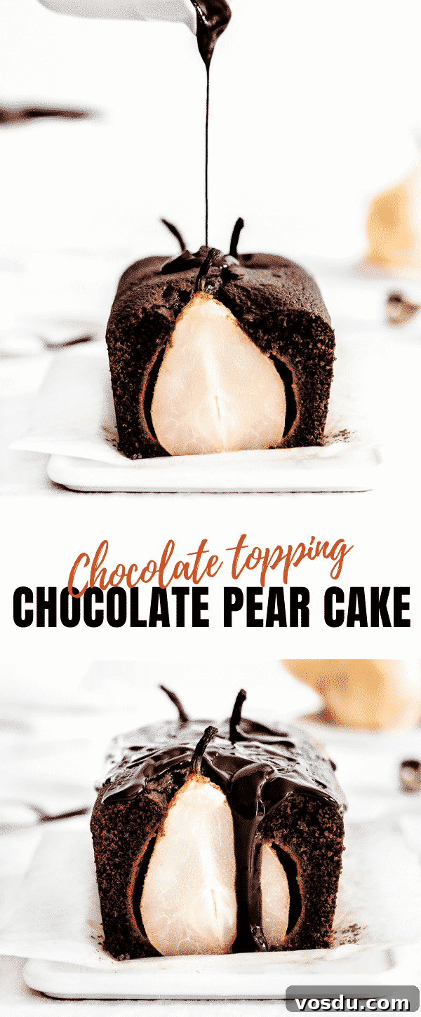 Pear chocolate cake recipe with chocolate topping
