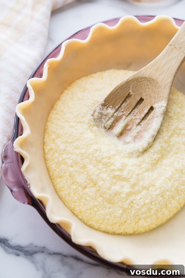 Southern Buttermilk Pie Recipe — Quick, Classic Dessert 4 buttermilk pie batter filling being poured into an uncooked pie shell