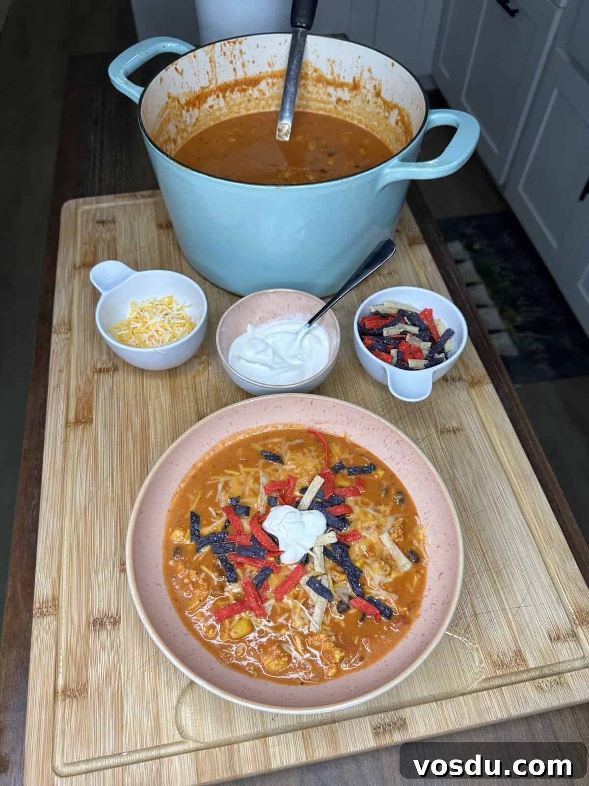 Creamy Chicken Tortilla Soup Recipe with Crispy Tortilla Strips 16 img 14812 15