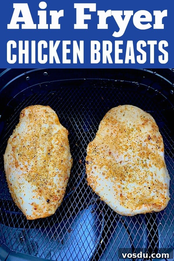 Juicy Air Fryer Chicken Breast Recipe for Quick Dinners 7 Air Fryer Chicken Breasts | Foodtastic Mom #airfryerrecipes #chickenbreasts #airfryerchicken