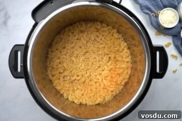 Creamy Instant Pot Macaroni and Cheese Recipe 4 Instant Pot showing perfectly cooked elbow noodles.