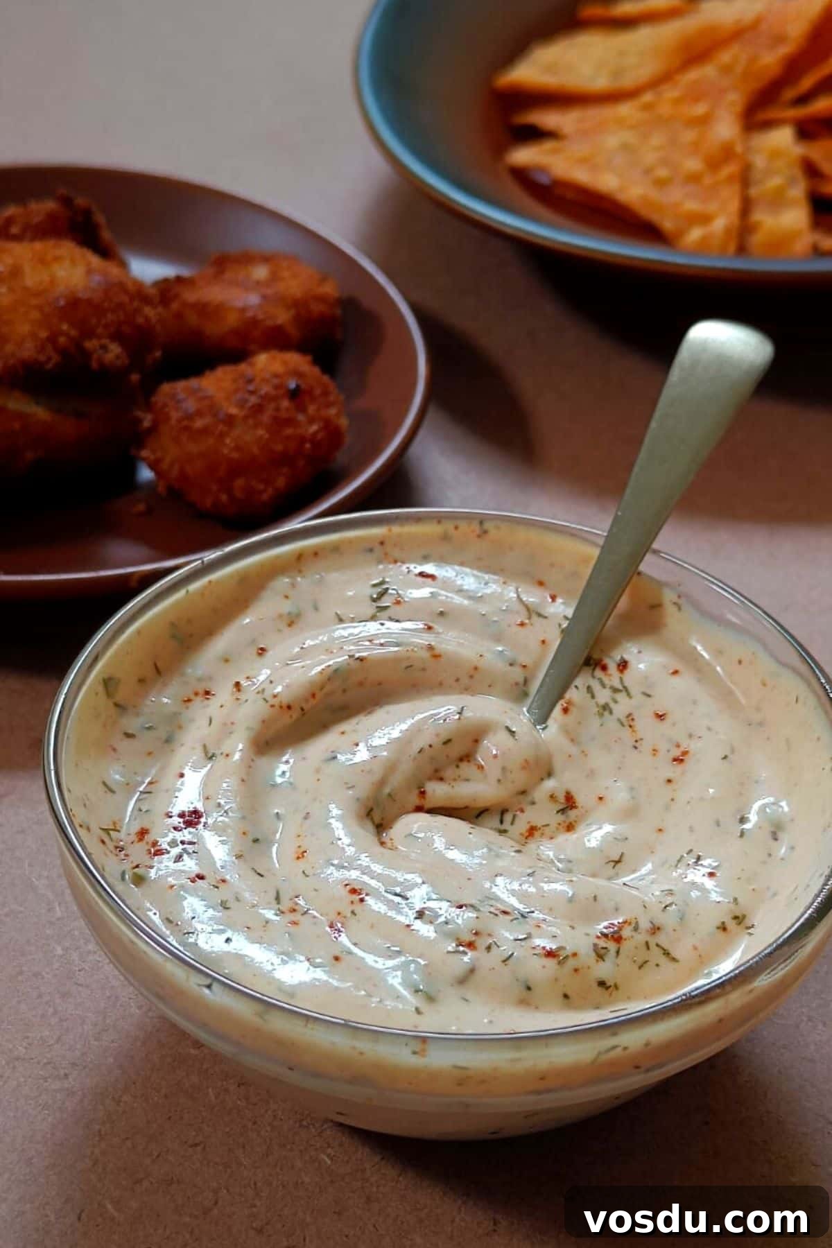 Copycat Popeyes Blackened Ranch Dressing Recipe 2 Image showing Blackened dressing served in a glass bowl.