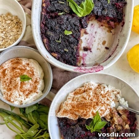 blackberry basil baked oatmeal