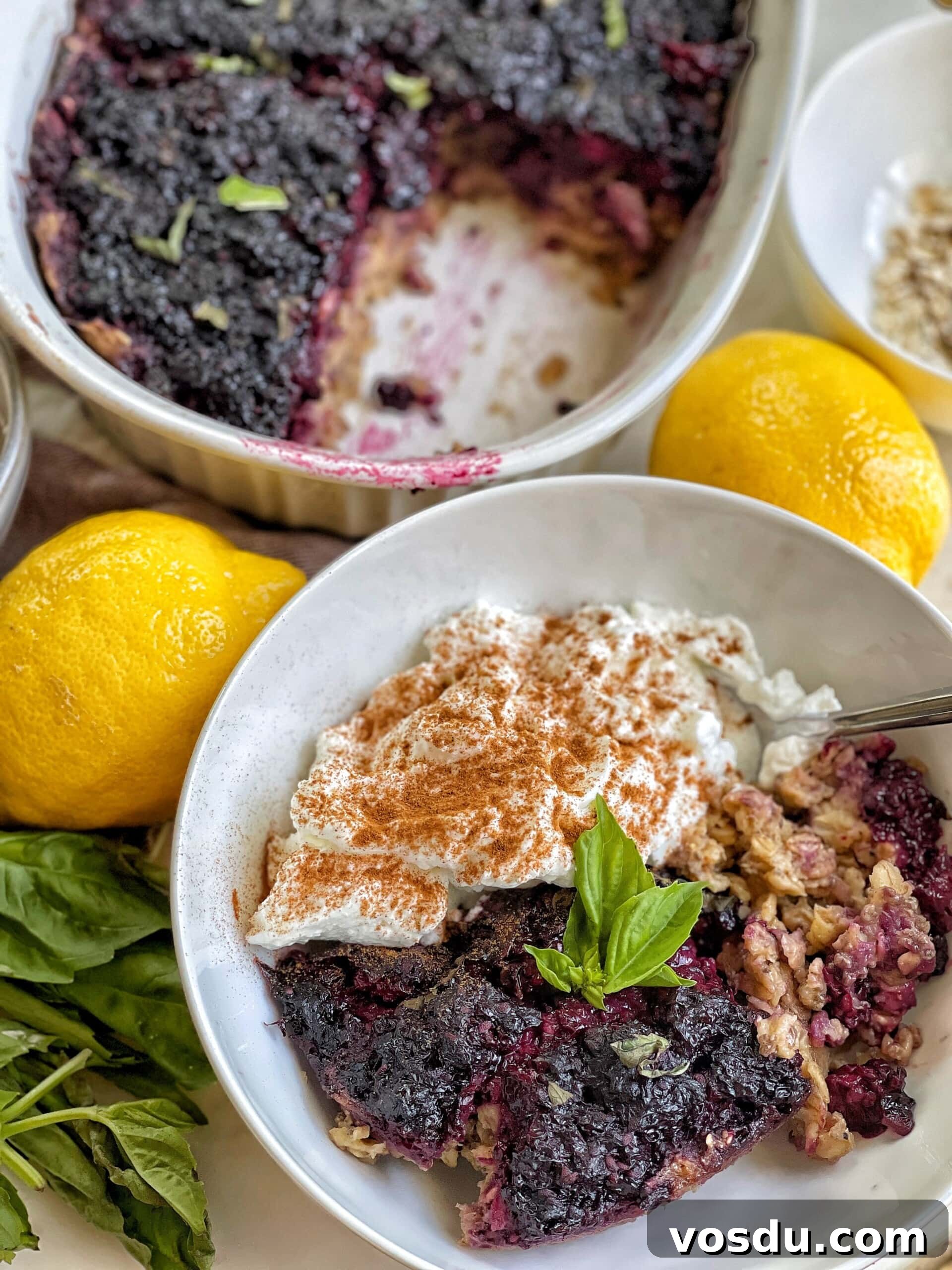 blackberry basil baked oatmeal