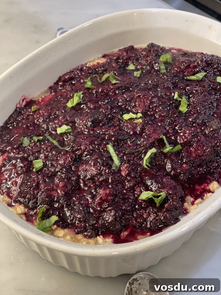 blackberry basil baked oatmeal