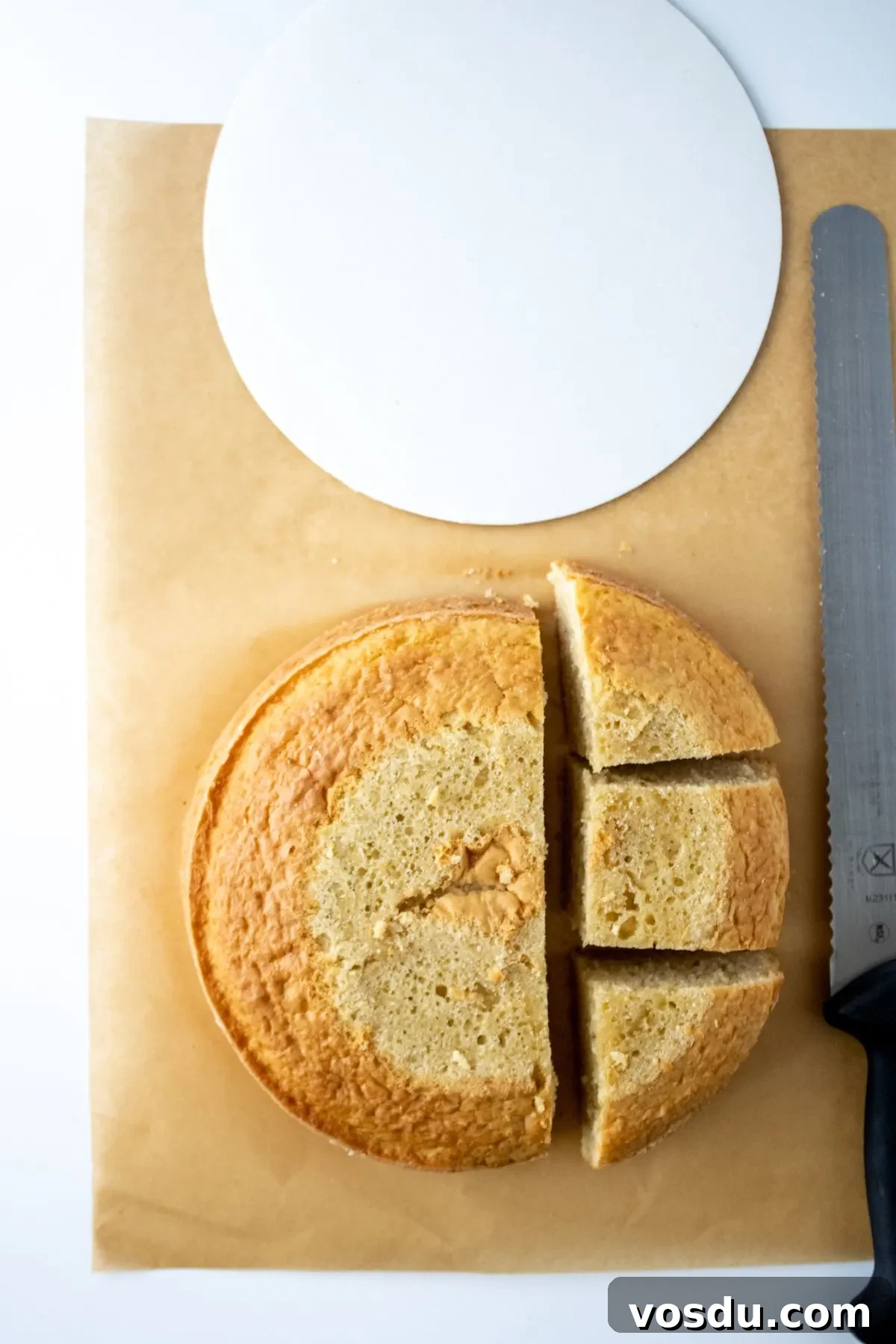 Bluey Cake Recipe with Simple Step-by-Step Tutorial 7 A cake cut into pieces to craft a Bluey head cake.