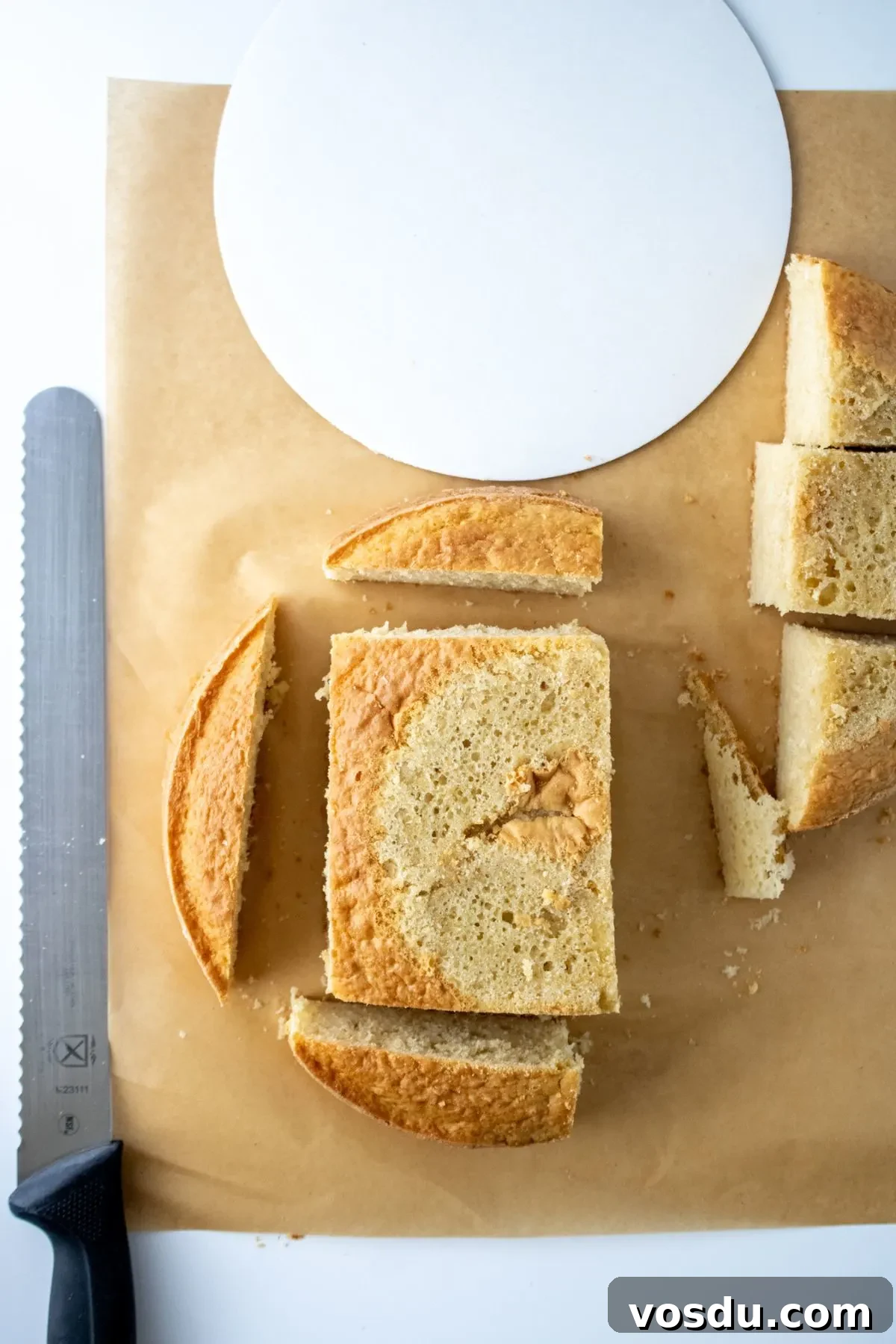 Bluey Cake Recipe with Simple Step-by-Step Tutorial 8 Cake cut into pieces to make a shaped cake.