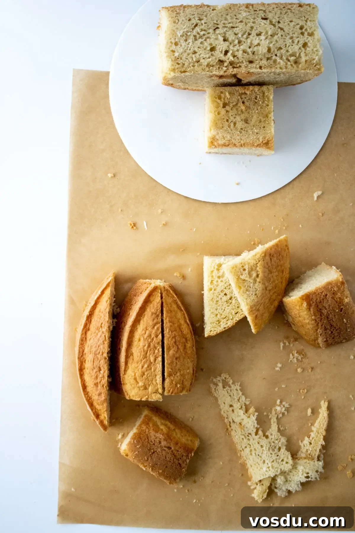 Bluey Cake Recipe with Simple Step-by-Step Tutorial 9 Pieces of cake in the shape of Bluey ears.