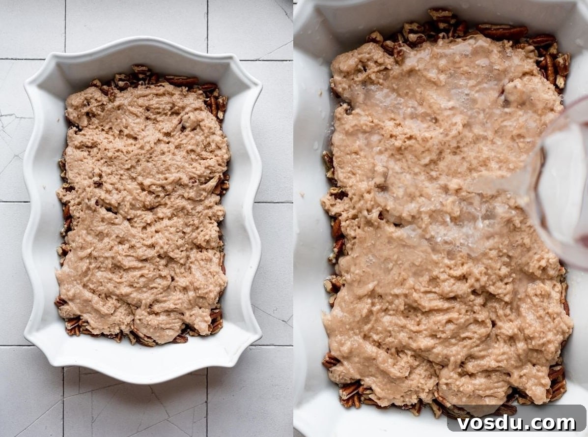 Pecan Pie Cobbler Recipe: Gooey Pecan Filling with Buttery Crust 6 finishing the pecan cobbler