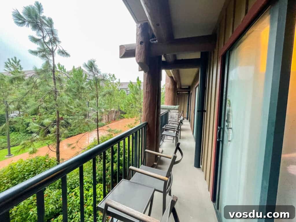 1-Bedroom Villa at Copper Creek Villas & Spa – Disney Area Rental 12 balcony of the Villa at Copper Creek.