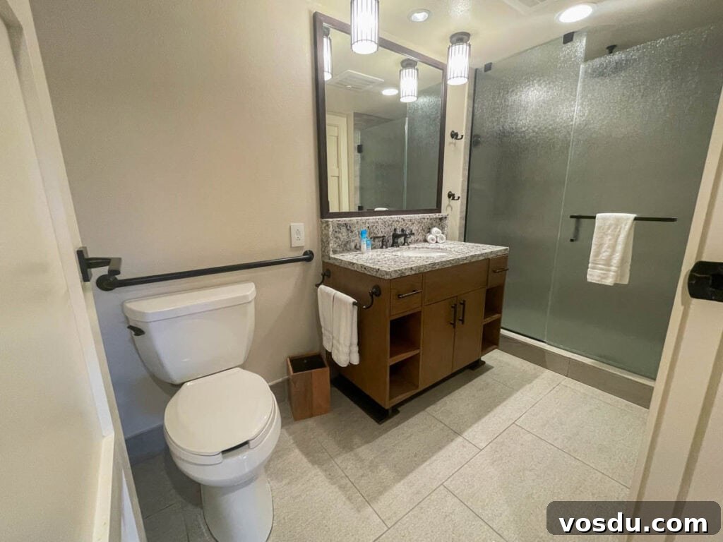 1-Bedroom Villa at Copper Creek Villas & Spa – Disney Area Rental 8 master bathroom of Copper Creek Villa.