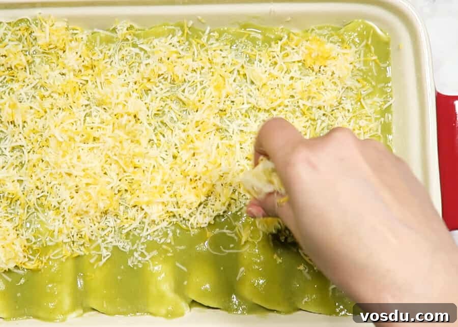Chicken Enchiladas Verdes (Authentic Green Sauce Enchiladas) 8 sprinkling shredded cheese over the enchiladas