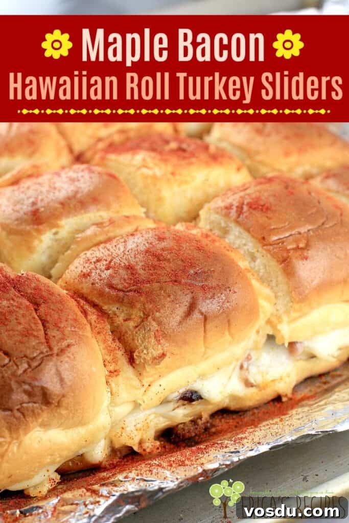Maple Bacon Turkey Slakers on Hawaiian Rolls 13 Maple Bacon Hawaiian Roll Turkey Sliders are salty sweet baked turkey sliders on Hawaiian rolls. Ready in minutes, Hawaiian roll sliders are party perfect!