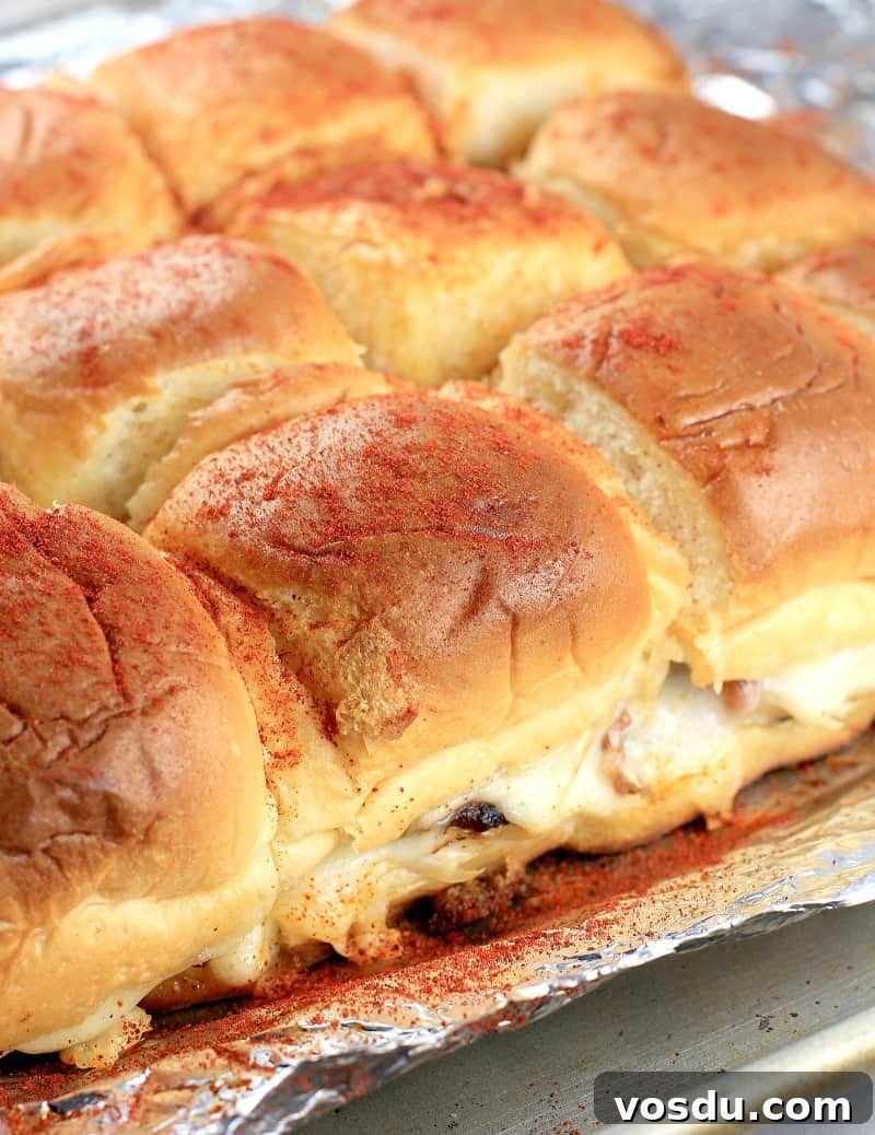 Maple Bacon Turkey Slakers on Hawaiian Rolls 14 side image showing the cooked Hawaiian roll turkey sliders, side by side before separating