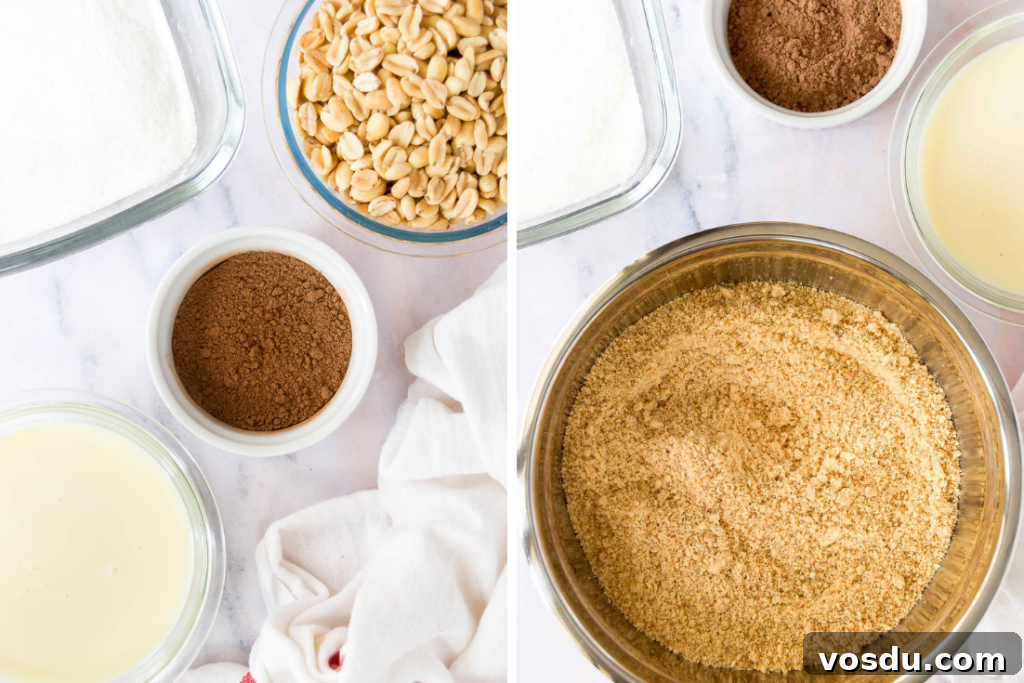 How to Make Authentic Brazilian Cajuzinho: Classic Recipe Guide 3 ingredients to make brazilian peanut candy and peanut flour in a bowl