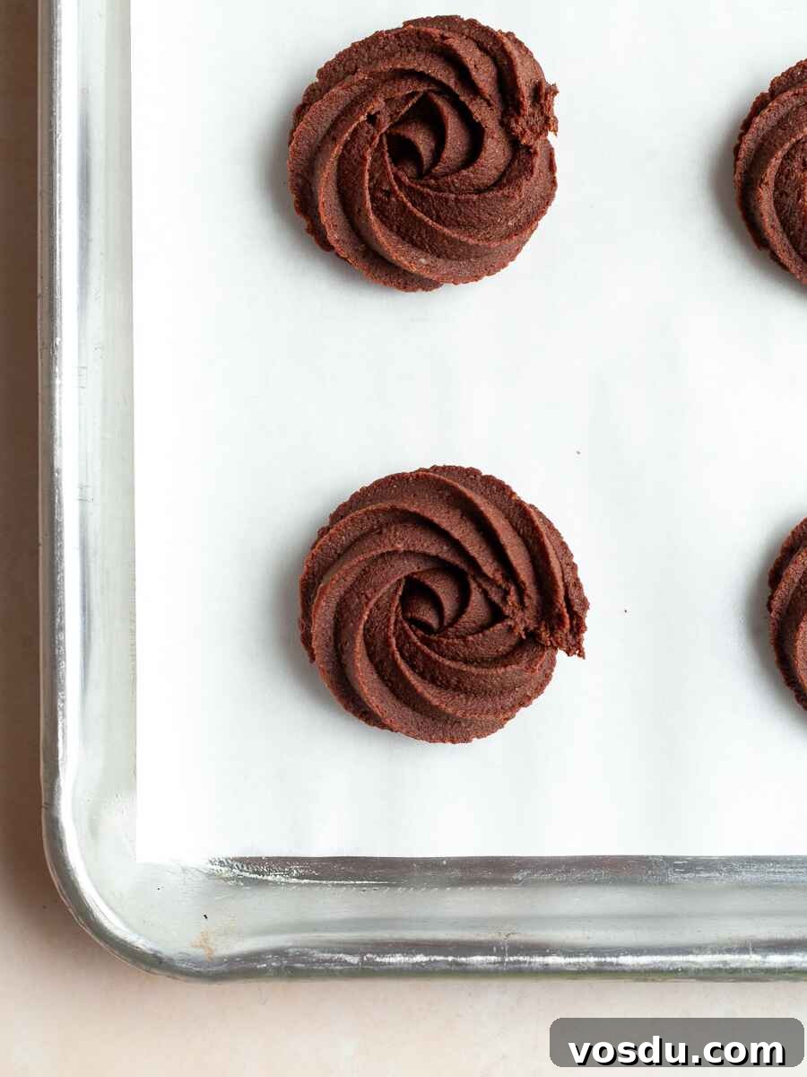Gluten-Free Chocolate Butter Cookies Recipe for Rich, Crisp Cookies 6 piped chocolate butter cookies