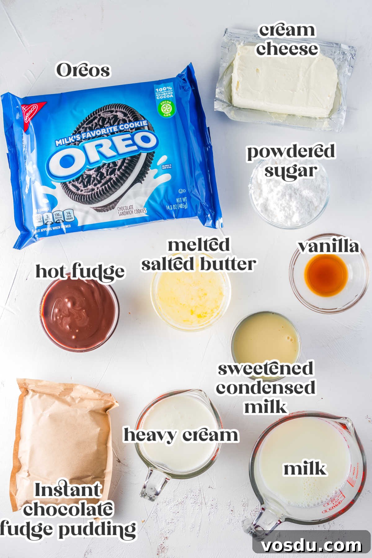The recipe ingredients with text overlay labeling each.