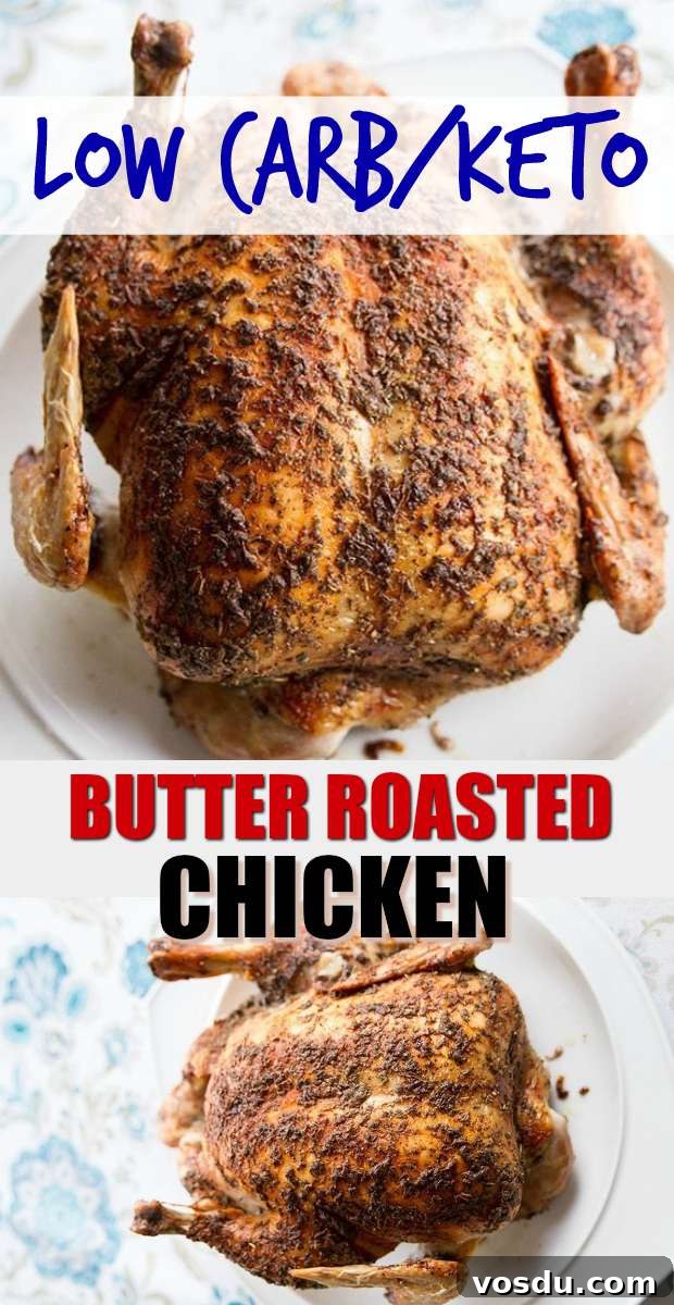 Herb and Garlic Butter Roasted Low-Carb Chicken Recipe 6 Herb & Butter Roasted Low Carb Chicken Recipe! You can eat the low carb/high fat chicken ( Keto friendly) and your kids can eat the potatoes and carrots. #lowcarb #keto #recipe #chicken #healthyfamily #chickenrecipe #cooking