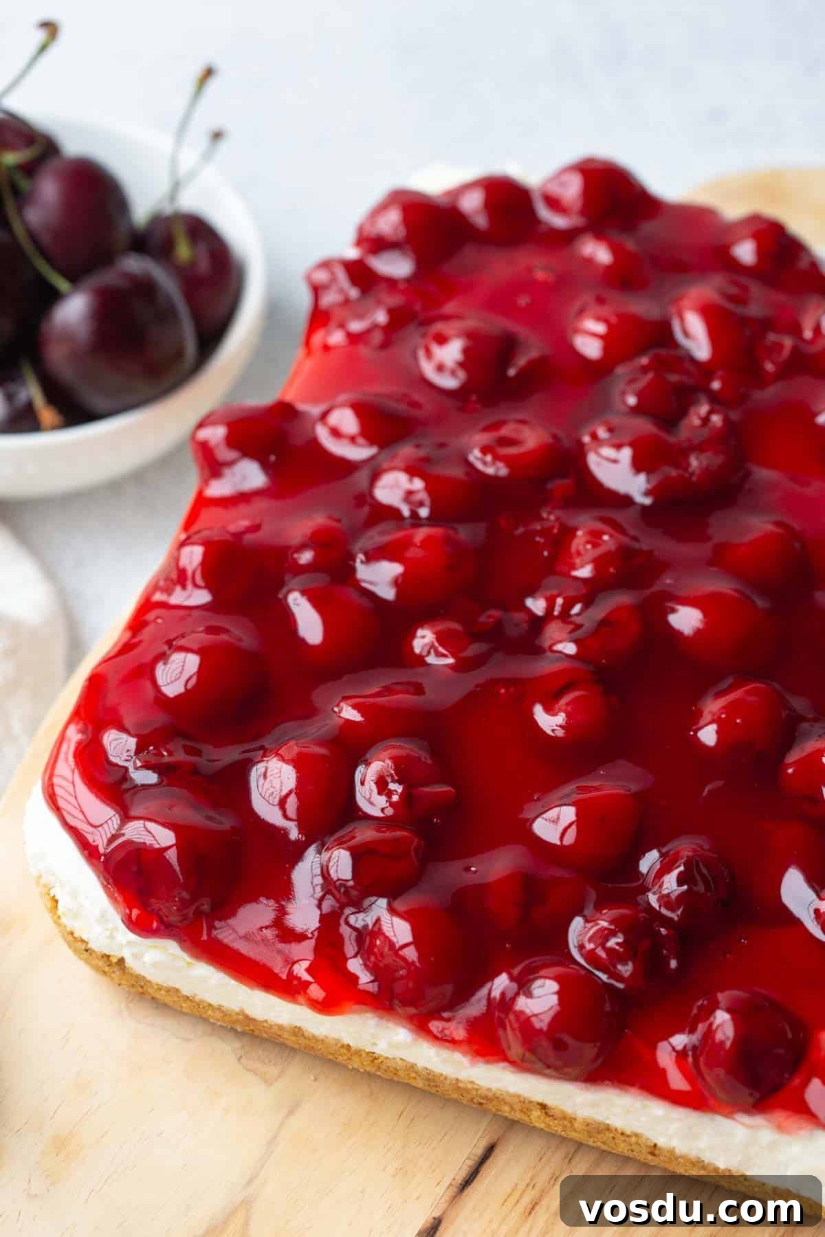 Cherry Delight: Homemade Cherry Dessert Recipes for Summer 11 cherry delight on a wooden board.