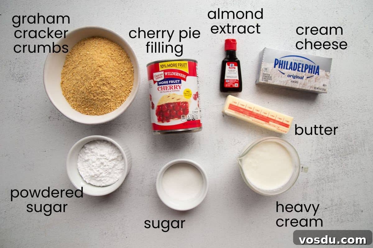 Cherry Delight: Homemade Cherry Dessert Recipes for Summer 4 graham cracker crumbs, cherry pie filling, and other ingredients.