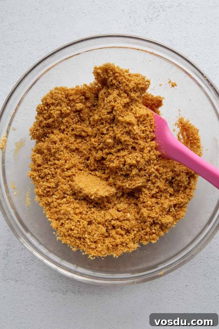 Cherry Delight: Homemade Cherry Dessert Recipes for Summer 5 graham cracker crumbs in a glass bowl.